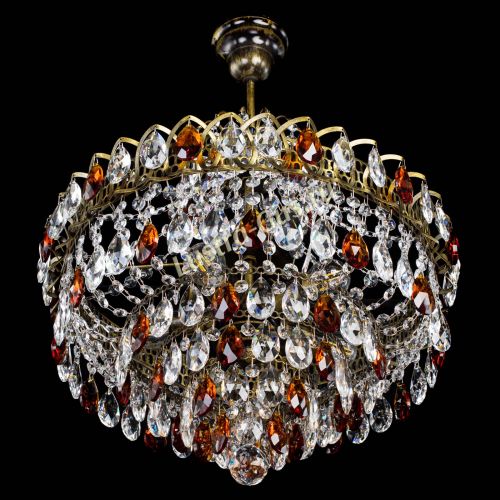 Люстра Грация №5 с подвесом под бронзу Чайная в Саратове Гусь Хрустальный