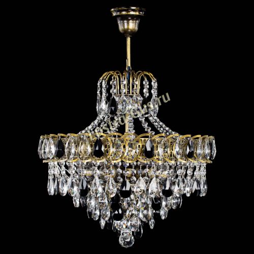 Люстра Грация №5 с подвесом под бронзу Черная в Саратове Гусь Хрустальный