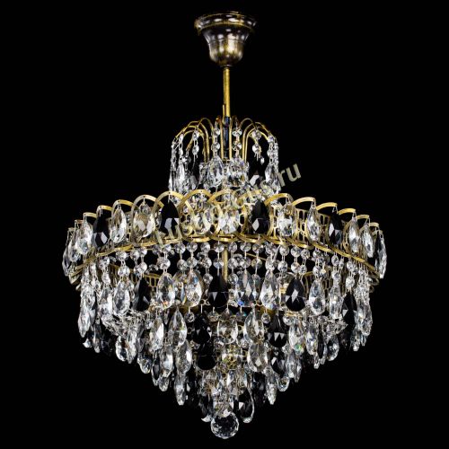 Люстра Грация №5 с подвесом под бронзу Черная в Саратове Гусь Хрустальный