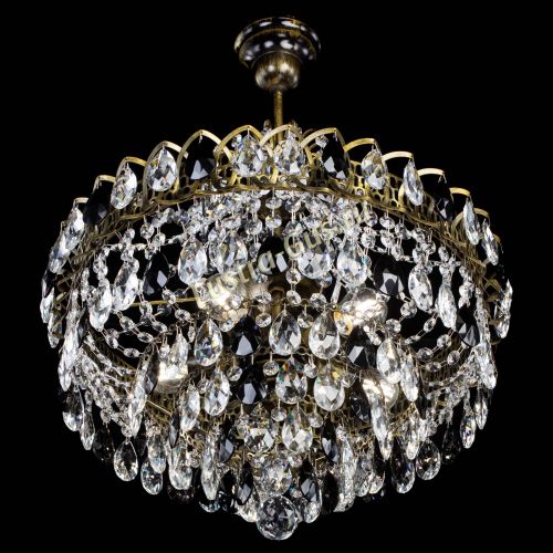 Люстра Грация №5 с подвесом под бронзу Черная в Саратове Гусь Хрустальный