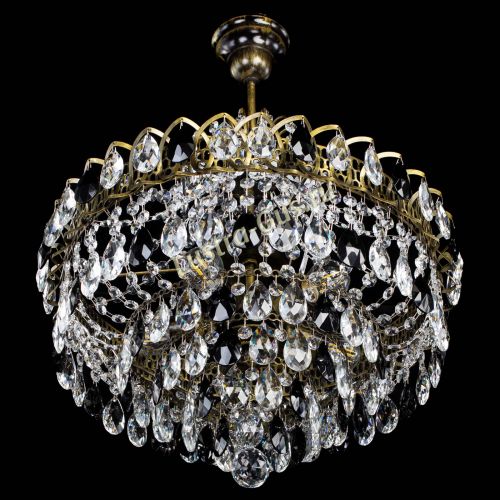 Люстра Грация №5 с подвесом под бронзу Черная в Саратове Гусь Хрустальный