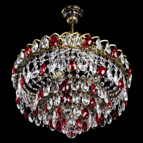 Люстра Грация №5 с подвесом под бронзу Красная в Саратове Гусь Хрустальный