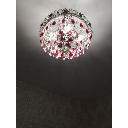 Люстра Грация №5 с подвесом под бронзу Красная в Саратове Гусь Хрустальный