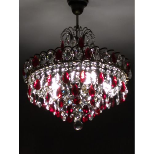 Люстра Грация №5 с подвесом под бронзу Красная в Саратове Гусь Хрустальный