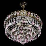 Люстра Грация №5 с подвесом под бронзу Розовая в Саратове