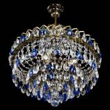 Люстра Грация №5 с подвесом под бронзу Синяя в Саратове