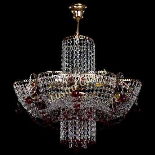 Люстра Камея №6 подвесная красная в Саратове Гусь Хрустальный