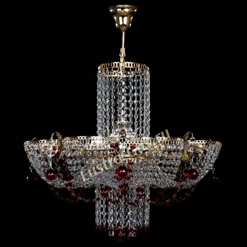 Люстра Камея №6 подвесная красная в Саратове Гусь Хрустальный