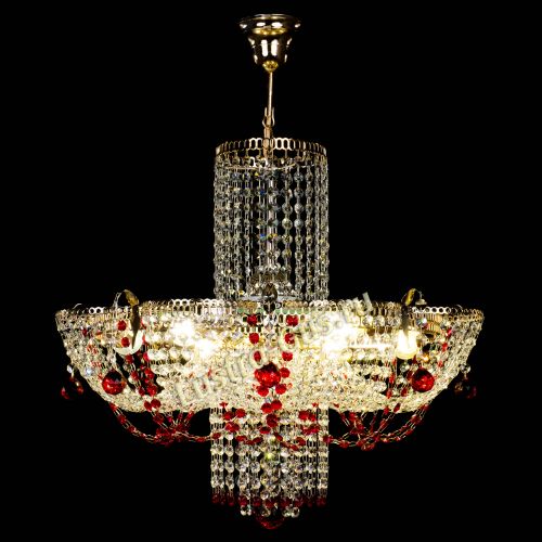 Люстра Камея №6 подвесная красная в Саратове Гусь Хрустальный