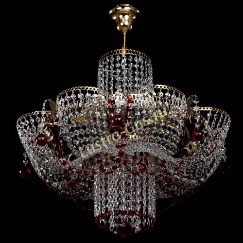 Люстра Камея №6 подвесная красная в Саратове Гусь Хрустальный
