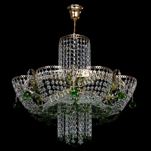 Люстра Камея №6 подвесная зеленая в Саратове Гусь Хрустальный