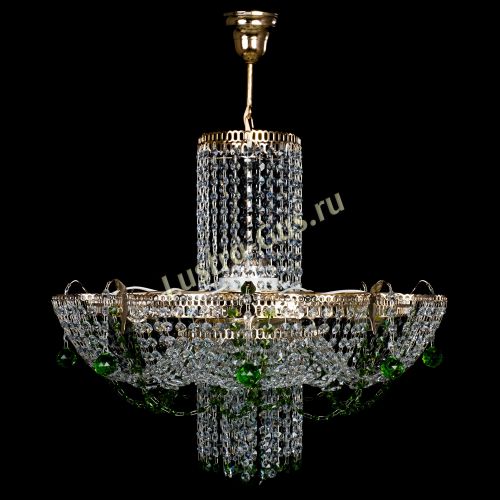 Люстра Камея №6 подвесная зеленая в Саратове Гусь Хрустальный