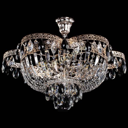 Люстра Камея Флора №5 с подвесом Черная в Саратове Гусь Хрустальный