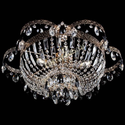 Люстра Камея Флора №5 с подвесом Черная в Саратове Гусь Хрустальный