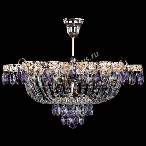 Люстра Камея Флора №5 с подвесом Фиолетовая в Саратове Гусь Хрустальный