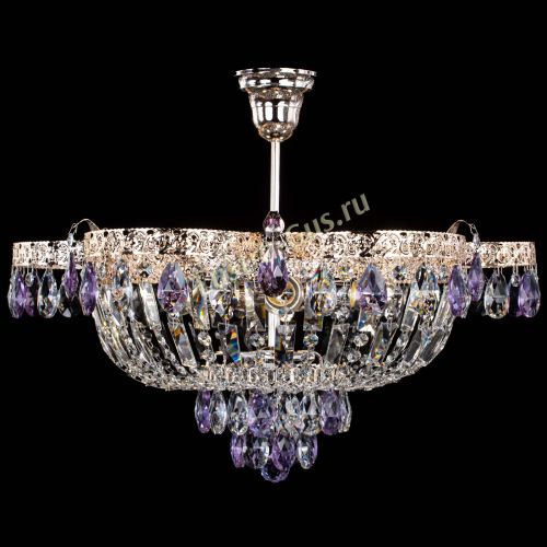 Люстра Камея Флора №5 с подвесом Фиолетовая в Саратове Гусь Хрустальный