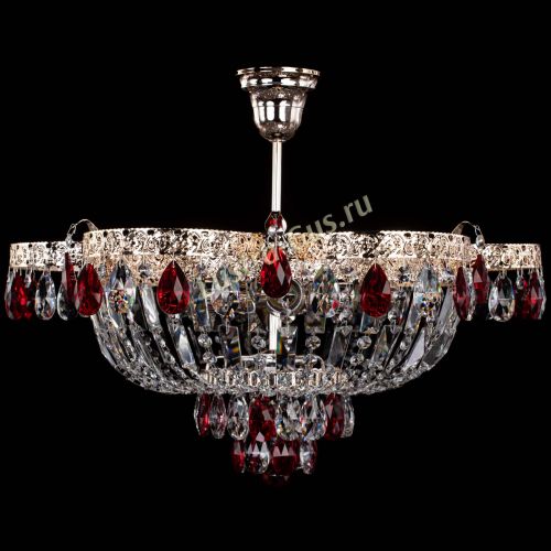 Люстра Камея Флора №5 с подвесом Красная в Саратове Гусь Хрустальный