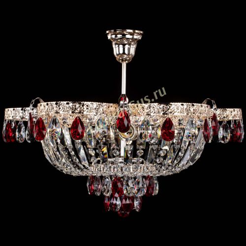 Люстра Камея Флора №5 с подвесом Красная в Саратове Гусь Хрустальный