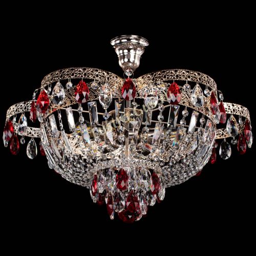 Люстра Камея Флора №5 с подвесом Красная в Саратове Гусь Хрустальный