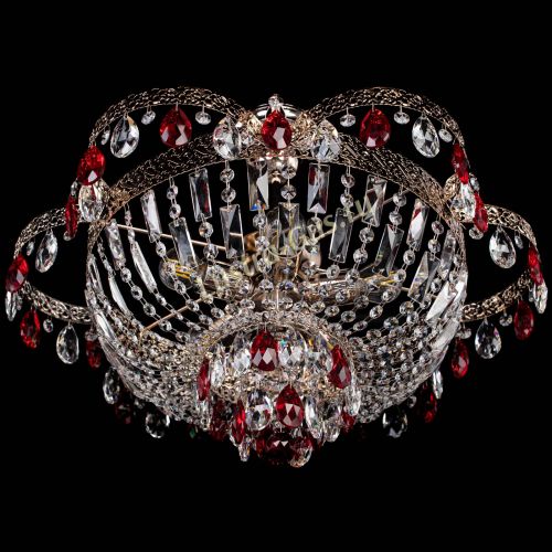 Люстра Камея Флора №5 с подвесом Красная в Саратове Гусь Хрустальный