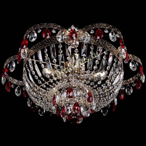 Люстра Камея Флора №5 с подвесом Красная в Саратове Гусь Хрустальный