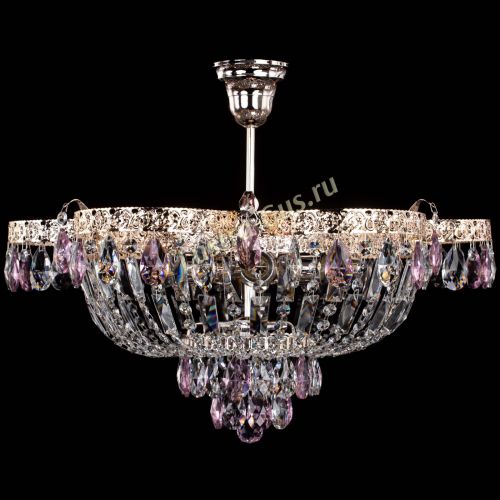 Люстра Камея Флора №5 с подвесом Розовая в Саратове Гусь Хрустальный