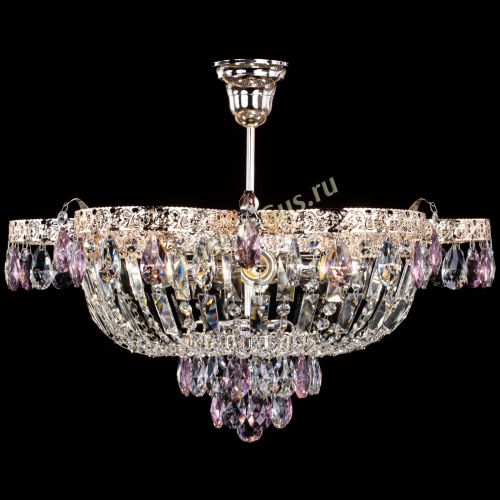 Люстра Камея Флора №5 с подвесом Розовая в Саратове Гусь Хрустальный