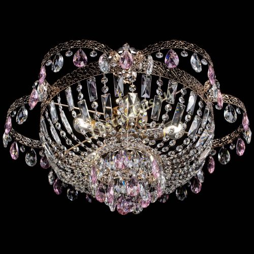 Люстра Камея Флора №5 с подвесом Розовая в Саратове Гусь Хрустальный