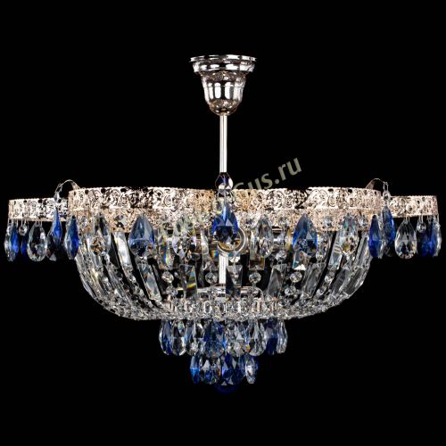 Люстра Камея Флора №5 с подвесом Синяя в Саратове Гусь Хрустальный