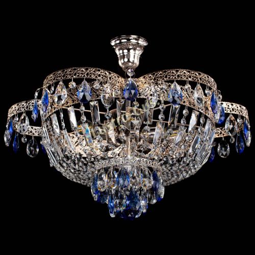 Люстра Камея Флора №5 с подвесом Синяя в Саратове Гусь Хрустальный