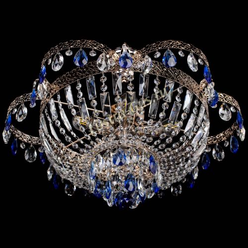 Люстра Камея Флора №5 с подвесом Синяя в Саратове Гусь Хрустальный