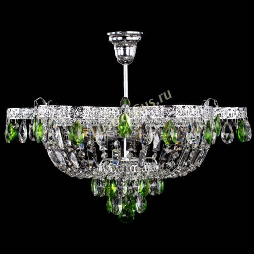 Люстра Камея Флора №5 с подвесом Зеленая в Саратове Гусь Хрустальный
