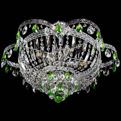 Люстра Камея Флора №5 с подвесом Зеленая в Саратове Гусь Хрустальный