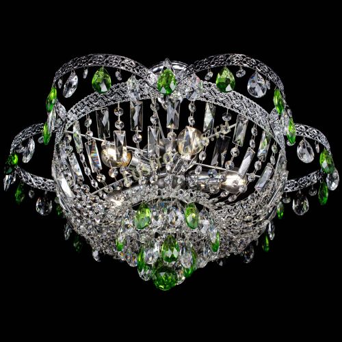 Люстра Камея Флора №5 с подвесом Зеленая в Саратове Гусь Хрустальный