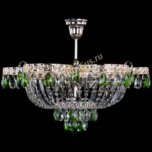 Люстра Камея Флора №5 с подвесом Зеленая в Саратове Гусь Хрустальный