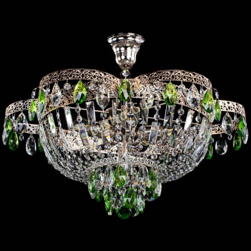 Люстра Камея Флора №5 с подвесом Зеленая в Саратове Гусь Хрустальный