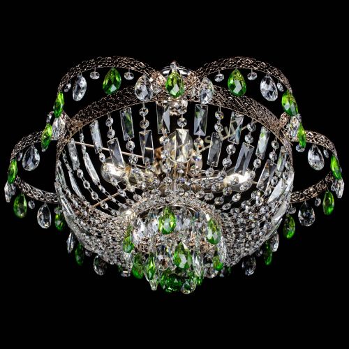 Люстра Камея Флора №5 с подвесом Зеленая в Саратове Гусь Хрустальный