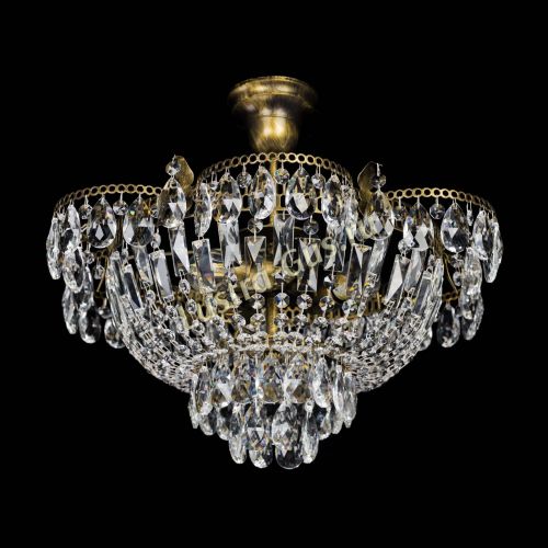 Люстра Камея с подвесом под бронзу, диаметр 450 мм Гусь Хрустальный