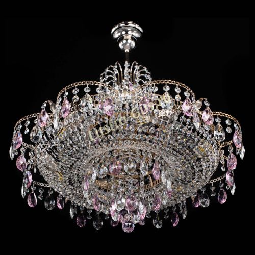 Люстра Камея журавлики №6 розовая в Саратове Гусь Хрустальный