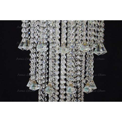 Люстра Капель 5 ламп конус 40 см длинная  в Саратове Гусь Хрустальный