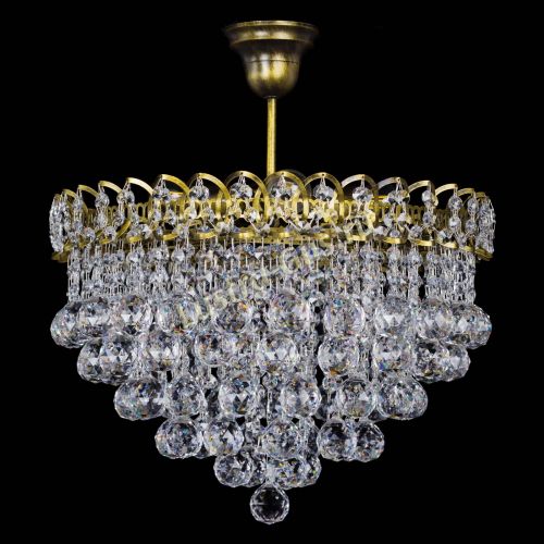 Люстра Капель Пирамида Шар 40 с подвесом под бронзу в Саратове Гусь Хрустальный