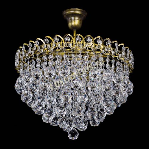 Люстра Капель Пирамида Шар 40 с подвесом под бронзу в Саратове Гусь Хрустальный