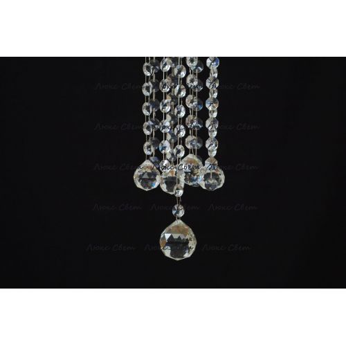 Люстра Капель 5 ламп шар 40 мм длинная в Саратове Гусь Хрустальный