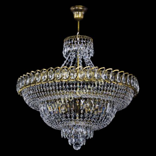 Люстра Хрустальный Каскад №8 с подвесом под бронзу в Саратове Гусь Хрустальный