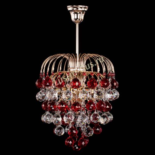 Люстра Хрустальные брызги шар 40 мм красная в Саратове Гусь Хрустальный