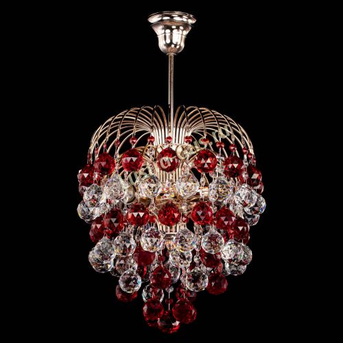 Люстра Хрустальные брызги шар 40 мм красная в Саратове Гусь Хрустальный