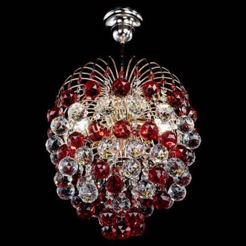 Люстра Хрустальные брызги шар 40 мм красная в Саратове Гусь Хрустальный