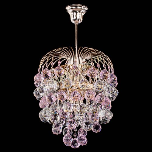 Люстра Хрустальные брызги шар 40 мм розовая в Саратове Гусь Хрустальный