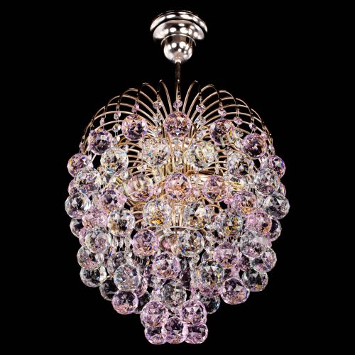 Люстра Хрустальные брызги шар 40 мм розовая в Саратове Гусь Хрустальный