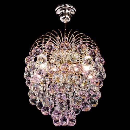 Люстра Хрустальные брызги шар 40 мм розовая в Саратове Гусь Хрустальный